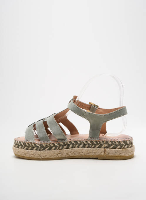 Espadrilles nubuck talon de 4 à 6cm vert GAIMO femme