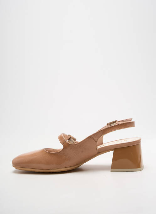 Sandales/nu pieds matière lisse talon de 4 à 6cm beige HISPANITAS femme