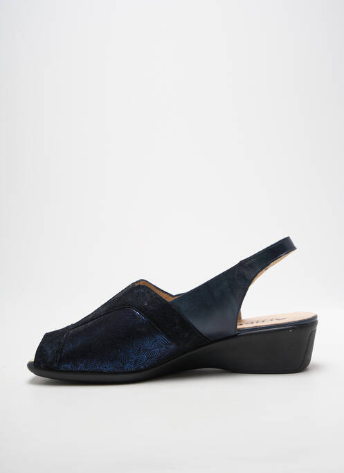 Sandales/nu pieds tissage satiné talon de 4 à 6cm bleu ARTIKA SOFT femme