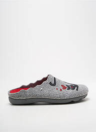 Chaussons/pantoufles tissage satiné talon plat jusqu'à 3cm gris LA VAGUE femme