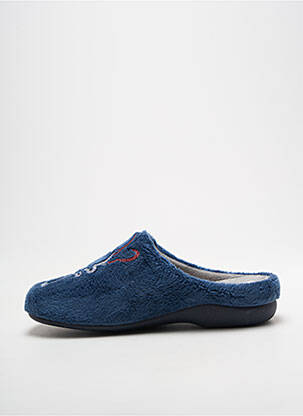 Chaussons/pantoufles bout rond talon plat jusqu'à 3cm bleu LA VAGUE femme