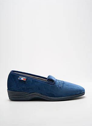 Chaussons/pantoufles tissage velours talon plat jusqu'à 3cm bleu LA VAGUE femme