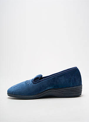 Chaussons/pantoufles tissage velours talon plat jusqu'à 3cm bleu LA VAGUE femme