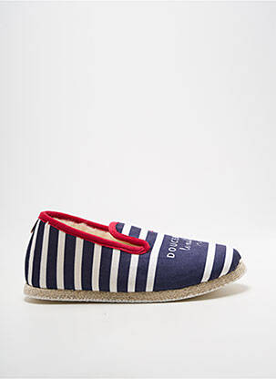 Chaussons/pantoufles bout rond talon plat jusqu'à 3cm bleu CHAUSSE MOUTON femme