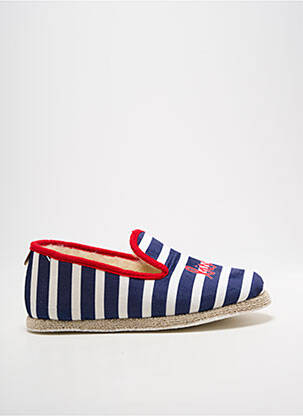 Chaussons/pantoufles bout rond talon plat jusqu'à 3cm bleu CHAUSSE MOUTON femme