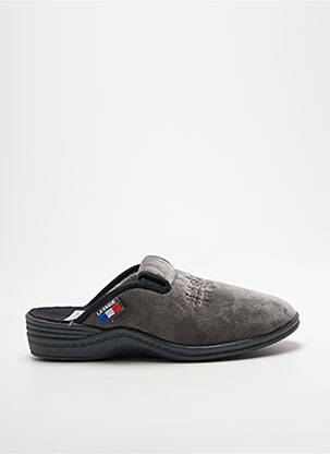 Chaussons/pantoufles tissage velours talon plat jusqu'à 3cm gris LA VAGUE femme