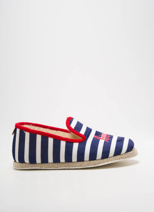 Chaussons/pantoufles bout rond talon plat jusqu'à 3cm bleu CHAUSSE MOUTON femme