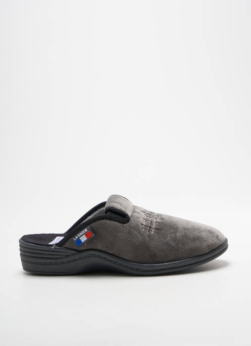Chaussons/pantoufles tissage velours talon plat jusqu'à 3cm gris LA VAGUE femme