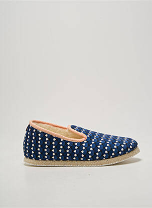 Chaussons/pantoufles bout rond talon plat jusqu'à 3cm bleu CHAUSSE MOUTON femme