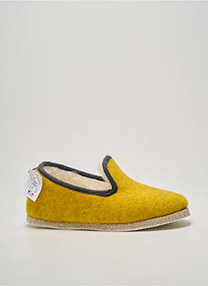 Chaussons/pantoufles bout rond talon plat jusqu'à 3cm jaune CHAUSSE MOUTON femme