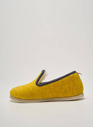 Chaussons/pantoufles bout rond talon plat jusqu'à 3cm jaune CHAUSSE MOUTON femme