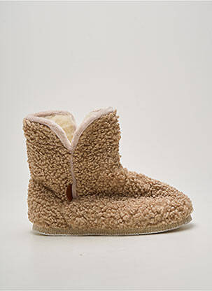 Chaussons/pantoufles bout rond talon plat jusqu'à 3cm beige CHAUSSE MOUTON femme