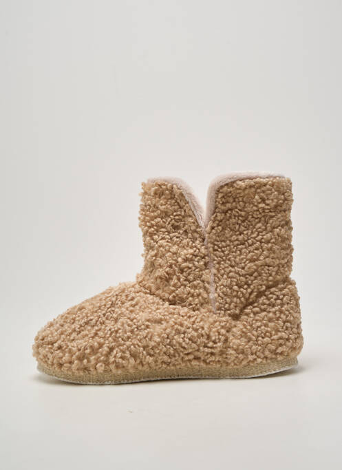 Chaussons/pantoufles bout rond talon plat jusqu'à 3cm beige CHAUSSE MOUTON femme