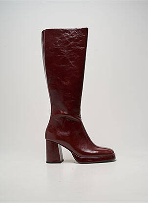 Bottes tissage satiné talon de 7 à 9cm rouge BRUNO PREMI femme