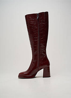 Bottes tissage satiné talon de 7 à 9cm rouge BRUNO PREMI femme