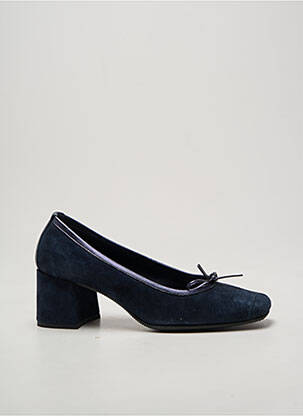 Escarpins tissage satiné talon de 4 à 6cm bleu REQINS femme