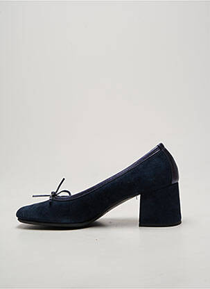 Escarpins tissage satiné talon de 4 à 6cm bleu REQINS femme