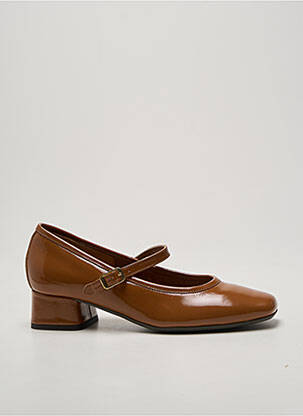 Escarpins fermeture boucle(s) talon plat jusqu'à 3cm marron REQINS femme