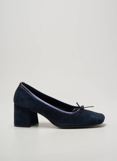 Escarpins tissage satiné talon de 4 à 6cm bleu REQINS femme