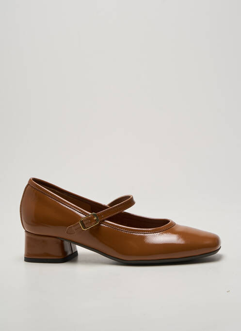 Escarpins fermeture boucle(s) talon plat jusqu'à 3cm marron REQINS femme
