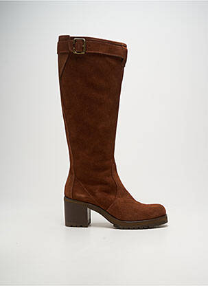 Bottes nubuck talon de 4 à 6cm marron NIMAL femme