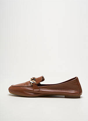 Mocassins chiquet talon plat jusqu'à 3cm marron REQINS femme