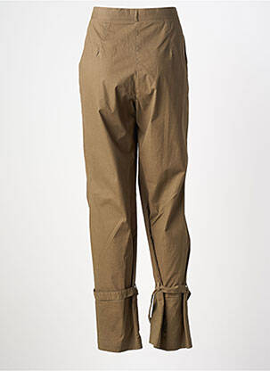 Pantalon slim tissage popeline taille normale vert CARNET DE BORD femme