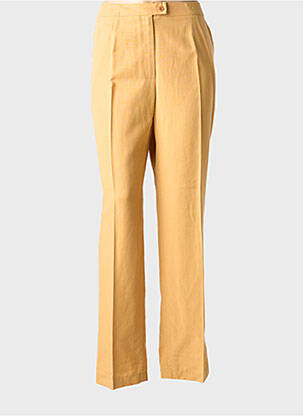 Pantalon droit tissage popeline taille normale jaune FEDORA femme