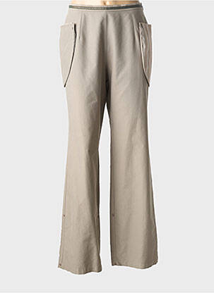 Pantalon droit tissage popeline taille normale gris CARNET DE BORD femme