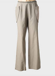 Pantalon droit tissage popeline taille normale gris CARNET DE BORD femme
