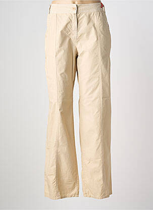 Pantalon droit tissage popeline taille normale beige MAE MAHE femme