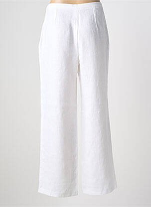 Pantalon droit tissage popeline taille normale blanc FEDORA femme