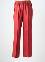 Pantalon droit tissage popeline taille normale rouge PRUNELLE femme