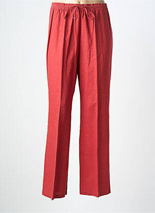 Pantalon droit tissage popeline taille normale rouge PRUNELLE femme