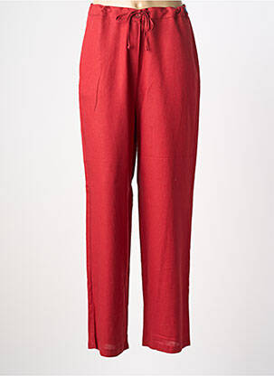 Pantalon droit tissage popeline taille normale rouge NORMAL REGULAR femme
