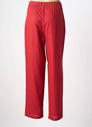 Pantalon droit tissage popeline taille normale rouge NORMAL REGULAR femme
