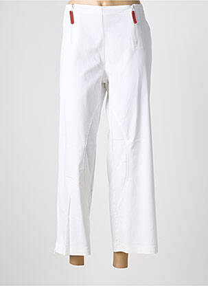 Pantalon 7/8 tissage popeline taille normale blanc CARNET DE BORD femme