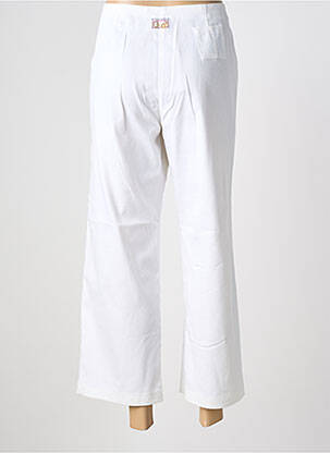 Pantalon 7/8 tissage popeline taille normale blanc CARNET DE BORD femme