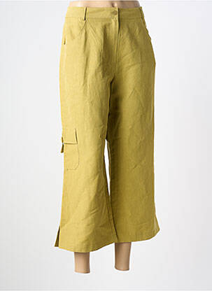 Pantalon 7/8 tissage popeline taille normale vert KATMAI femme