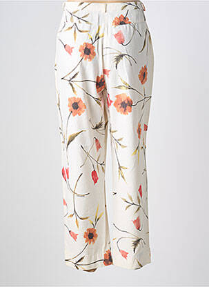 Pantalon droit tissage popeline taille normale beige NORMAL REGULAR femme