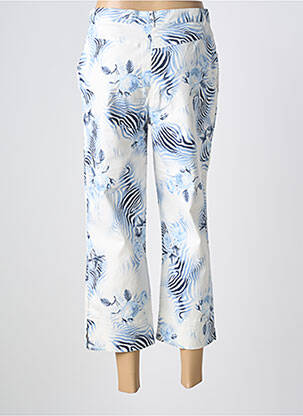 Pantalon 7/8 fermeture zippée sous rabat boutonné taille normale bleu CLAUDE DE SAIVRE femme