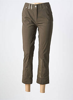 Pantalon 7/8 tissage popeline taille normale vert INFINITY femme