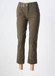 Pantalon 7/8 tissage popeline taille normale vert INFINITY femme