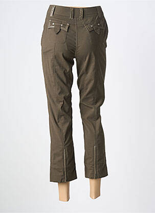 Pantalon 7/8 tissage popeline taille normale vert INFINITY femme