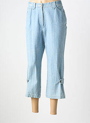 Pantacourt coupe droite taille normale bleu CARNET DE BORD femme
