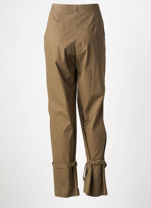 Pantalon slim tissage popeline taille normale vert CARNET DE BORD femme
