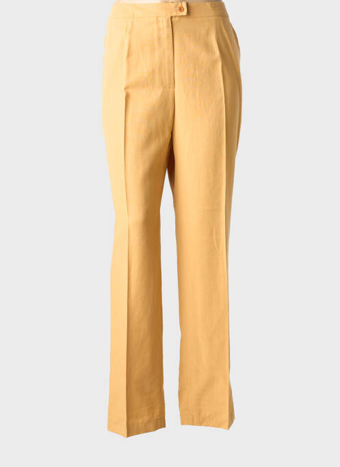Pantalon droit tissage popeline taille normale jaune FEDORA femme