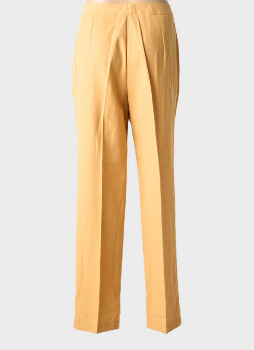 Pantalon droit tissage popeline taille normale jaune FEDORA femme