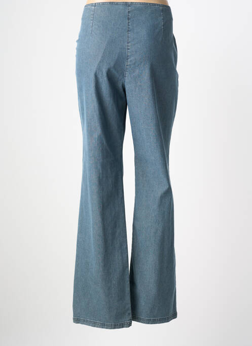 Pantalon droit fermeture zippée sous rabat boutonné taille normale bleu MAE MAHE femme