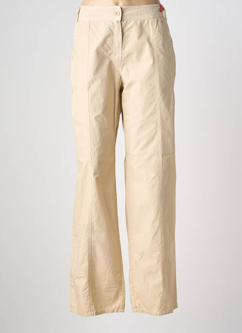 Pantalon droit tissage popeline taille normale beige MAE MAHE femme